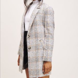 Dynamite Plaid Pea Coat